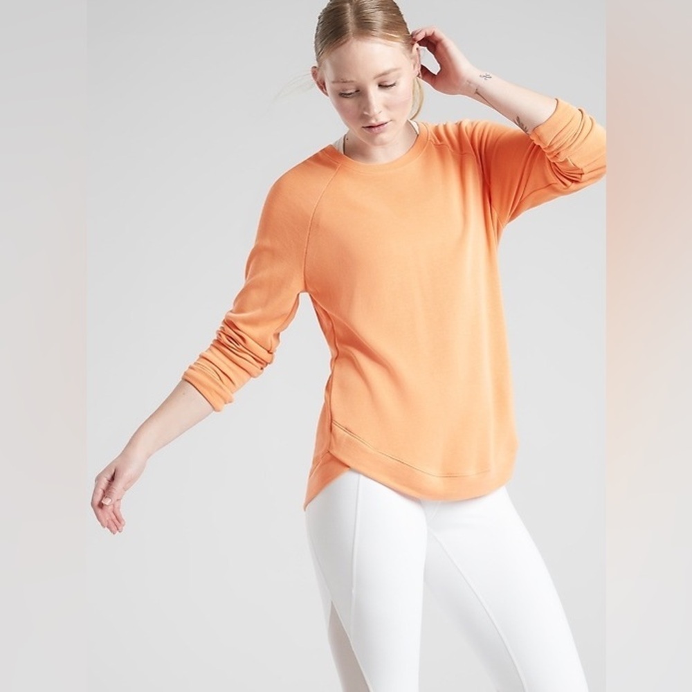 Athleta Mindset Sweatshirt Size XS Island Coral Super Soft Cozy
